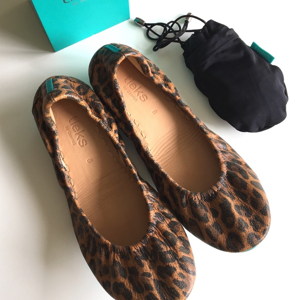 Leopard Tieks size 8